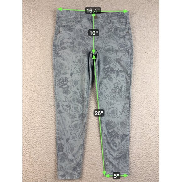 Democracy Jeans Womens Size 10 Skinny Leg Floral Ab Technology Stretch Denim - Picture 3 of 7